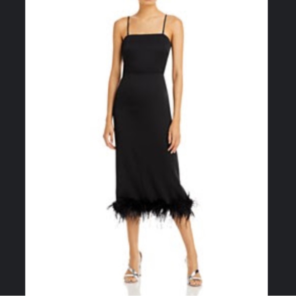 Lucy Paris Mareena feather trim Dress